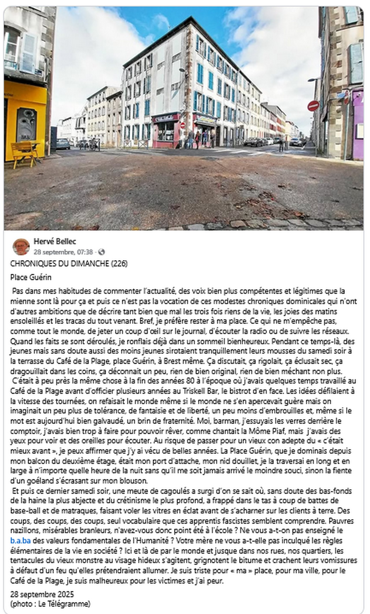 Capture d'�cran : Chroniques du dimanche Herve Bellec Place Guerin